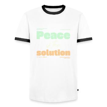 Mental Health - Men's Ringer Shirt - white/black - Front - AI Model Female 172 light (172cm) & AI Model Male 178 dark (178cm)