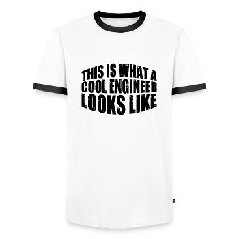 This Is What A Cool Engineer Looks Like 4 - Men's Ringer Shirt - white/black - Front - AI Model Female 172 light (172cm) & AI Model Male 178 dark (178cm)