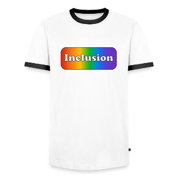 Inclusion rainbow - Men's Ringer Shirt - white/black - Front - AI Model Female 172 light (172cm) & AI Model Male 178 dark (178cm)