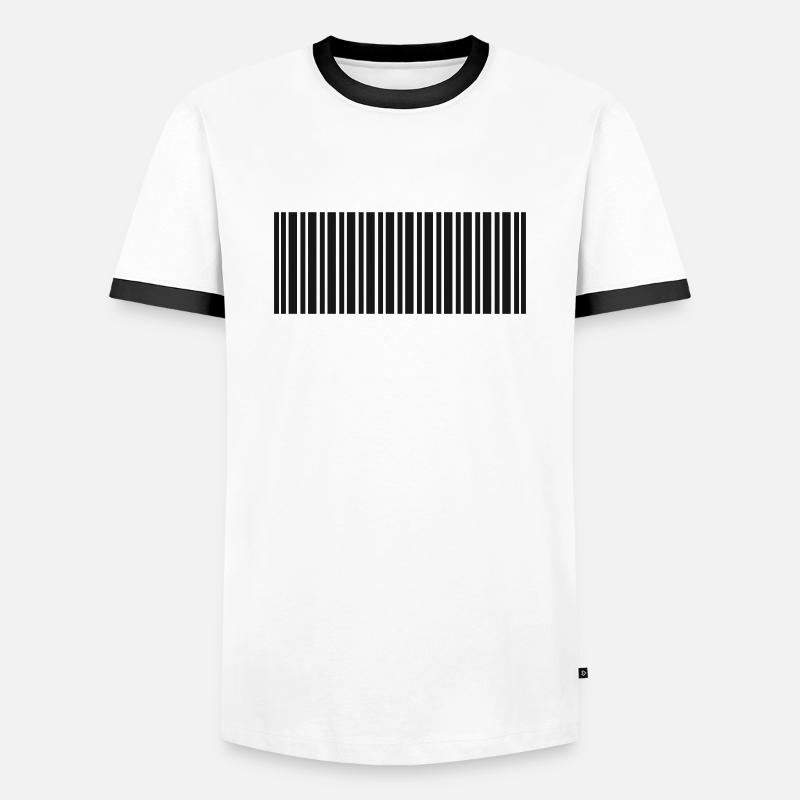 barcode - Men's Ringer Shirt - white/black