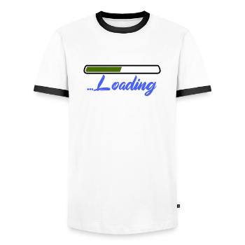 Chargement - T-shirt contrasté Homme - blanc/noir - Devant - AI Model Female 172 light (172cm) & AI Model Male 178 dark (178cm)