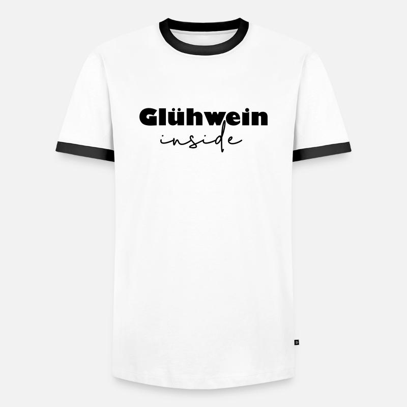 Mulled wine inside - Men's Ringer Shirt - white/black