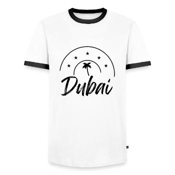 Dubai - Männer Kontrast-T-Shirt - Weiß/Schwarz - Vorne - AI Model Female 172 light (172cm) & AI Model Male 178 dark (178cm)