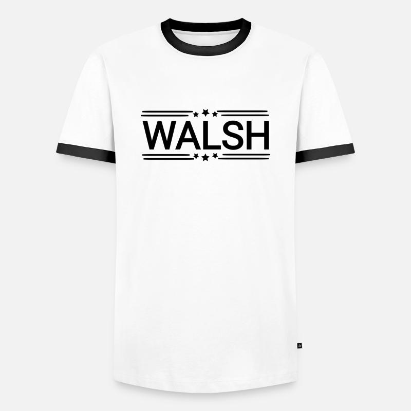 Walsh name - Männer Kontrast-T-Shirt - Weiß/Schwarz