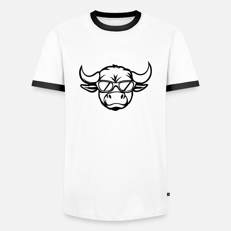 Taurus Comic Face - Men's Ringer Shirt - white/black