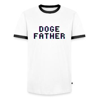 Doge Father - Männer Kontrast-T-Shirt - Weiß/Schwarz - Vorne - AI Model Female 172 light (172cm) & AI Model Male 178 dark (178cm)