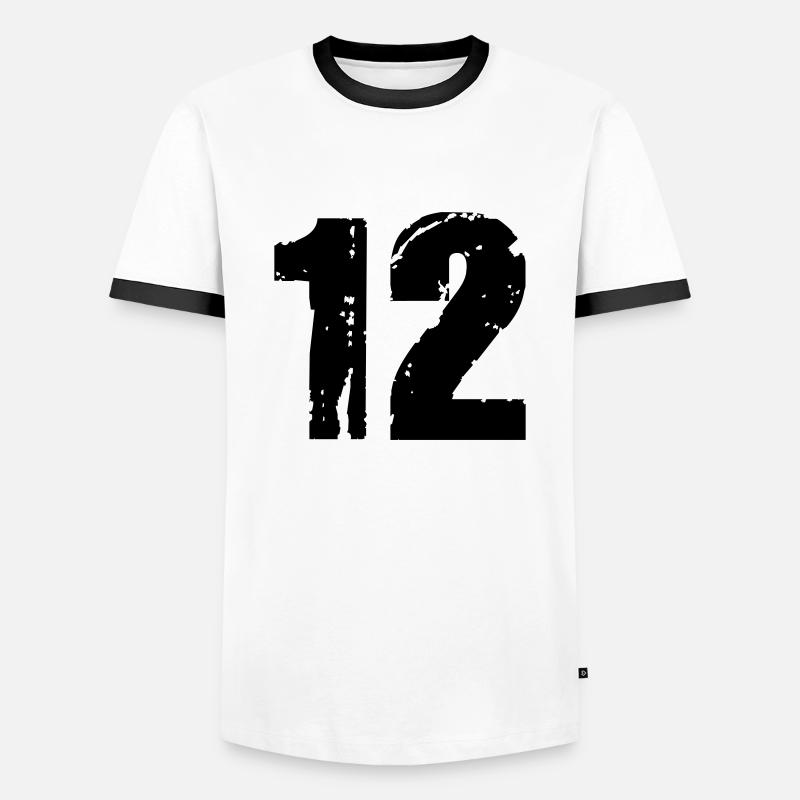 12 - Men's Ringer Shirt - white/black