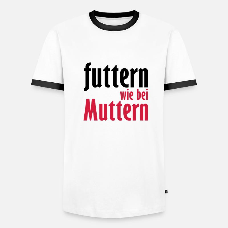 eating like nuts - Men's Ringer Shirt - white/black