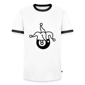 narrenacht - Männer Kontrast-T-Shirt - Weiß/Schwarz - Vorne - AI Model Female 172 light (172cm) & AI Model Male 178 dark (178cm)