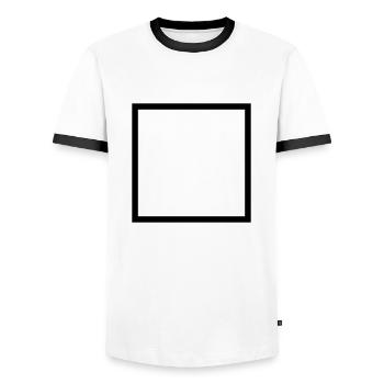 Carre (à personnaliser) - T-shirt contrasté Homme - blanc/noir - Devant - AI Model Female 172 light (172cm) & AI Model Male 178 dark (178cm)