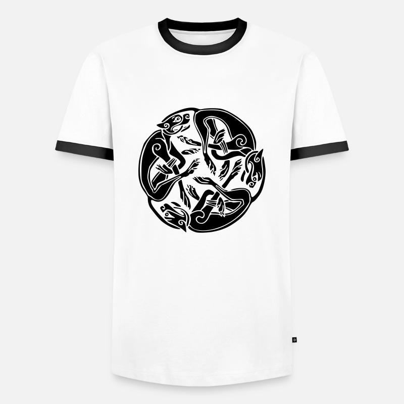 3 Hunde - Männer Kontrast-T-Shirt - Weiß/Schwarz