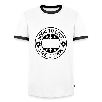 Born to lose live to win - Männer Kontrast-T-Shirt - Weiß/Schwarz - Vorne - AI Model Female 172 light (172cm) & AI Model Male 178 dark (178cm)