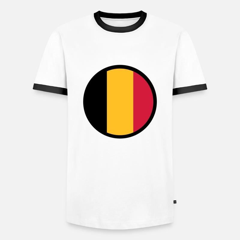 Im Zeichen von Belgien - Männer Kontrast-T-Shirt - Weiß/Schwarz