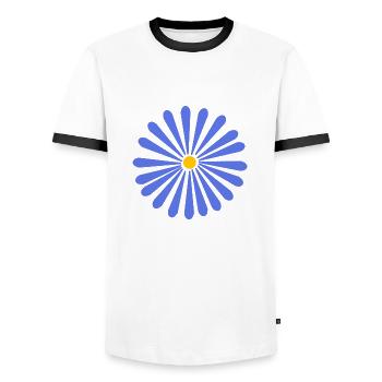 printemps bleu - T-shirt contrasté Homme - blanc/noir - Devant - AI Model Female 172 light (172cm) & AI Model Male 178 dark (178cm)