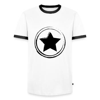 Vintage Star black - T-shirt contrasté Homme - blanc/noir - Devant - AI Model Female 172 light (172cm) & AI Model Male 178 dark (178cm)