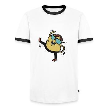 Party Boy by cheslo - Men's Ringer Shirt - white/black - Front - AI Model Female 172 light (172cm) & AI Model Male 178 dark (178cm)