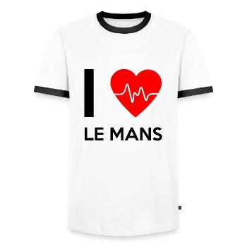 I Love Le Mans - I love Le Mans - Men's Ringer Shirt - white/black - Front - AI Model Female 172 light (172cm) & AI Model Male 178 dark (178cm)
