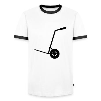Sackkarre - Men's Ringer Shirt - white/black - Front - AI Model Female 172 light (172cm) & AI Model Male 178 dark (178cm)