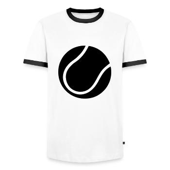 Tennisball 02 - Männer Kontrast-T-Shirt - Weiß/Schwarz - Vorne - AI Model Female 172 light (172cm) & AI Model Male 178 dark (178cm)