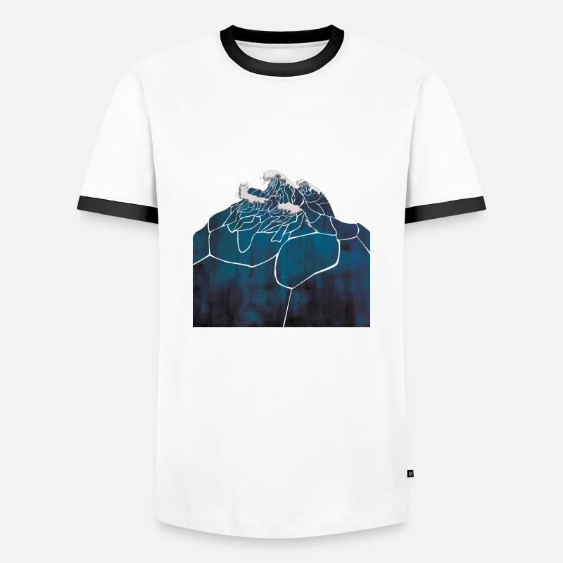 deep Blue - Männer Kontrast-T-Shirt - Weiß/Schwarz