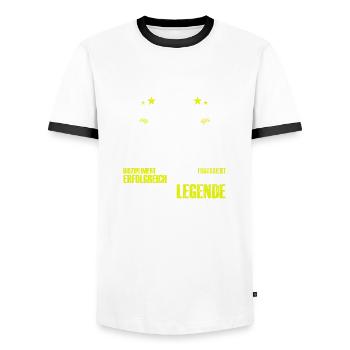 Geschenk zum 40. Geburtstag für Tischtennisspieler - Männer Kontrast-T-Shirt - Weiß/Schwarz - Vorne - AI Model Female 172 light (172cm) & AI Model Male 178 dark (178cm)
