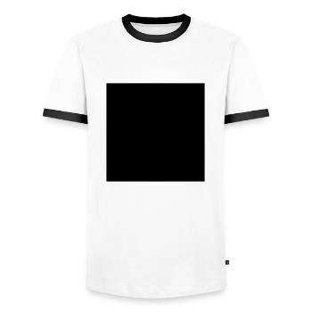 square - Men's Ringer Shirt - white/black - Front - AI Model Female 172 light (172cm) & AI Model Male 178 dark (178cm)