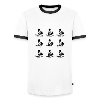 Male mind - Men's Ringer Shirt - white/black - Front - AI Model Female 172 light (172cm) & AI Model Male 178 dark (178cm)