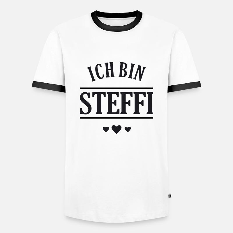 Ich bin Steffi - Männer Kontrast-T-Shirt - Weiß/Schwarz