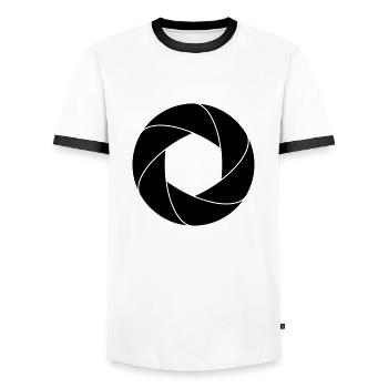 Blende - Männer Kontrast-T-Shirt - Weiß/Schwarz - Vorne - AI Model Female 172 light (172cm) & AI Model Male 178 dark (178cm)