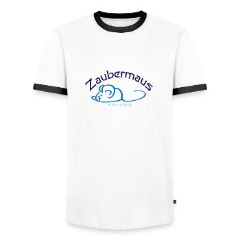 Zaubermaus - Männer Kontrast-T-Shirt - Weiß/Schwarz - Vorne - AI Model Female 172 light (172cm) & AI Model Male 178 dark (178cm)