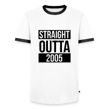 Straight Outta 2005! | Hip-Hop Geschenk. - Männer Kontrast-T-Shirt - Weiß/Schwarz - Vorne - AI Model Female 172 light (172cm) & AI Model Male 178 dark (178cm)