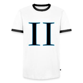 roman2 - T-shirt contrasté Homme - blanc/noir - Devant - AI Model Female 172 light (172cm) & AI Model Male 178 dark (178cm)