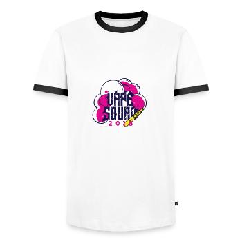 Vape Gang 2018 - Shisha Smoke Geschenk Dampfen - Männer Kontrast-T-Shirt - Weiß/Schwarz - Vorne - AI Model Female 172 light (172cm) & AI Model Male 178 dark (178cm)