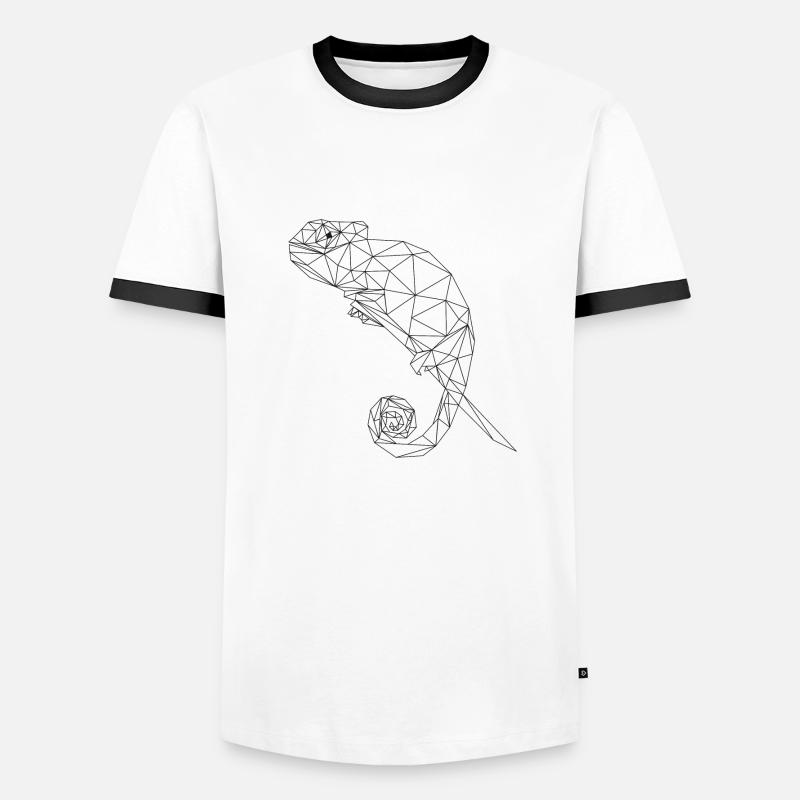 Chamäleon Chamaeleon Cham - Men's Ringer Shirt - white/black