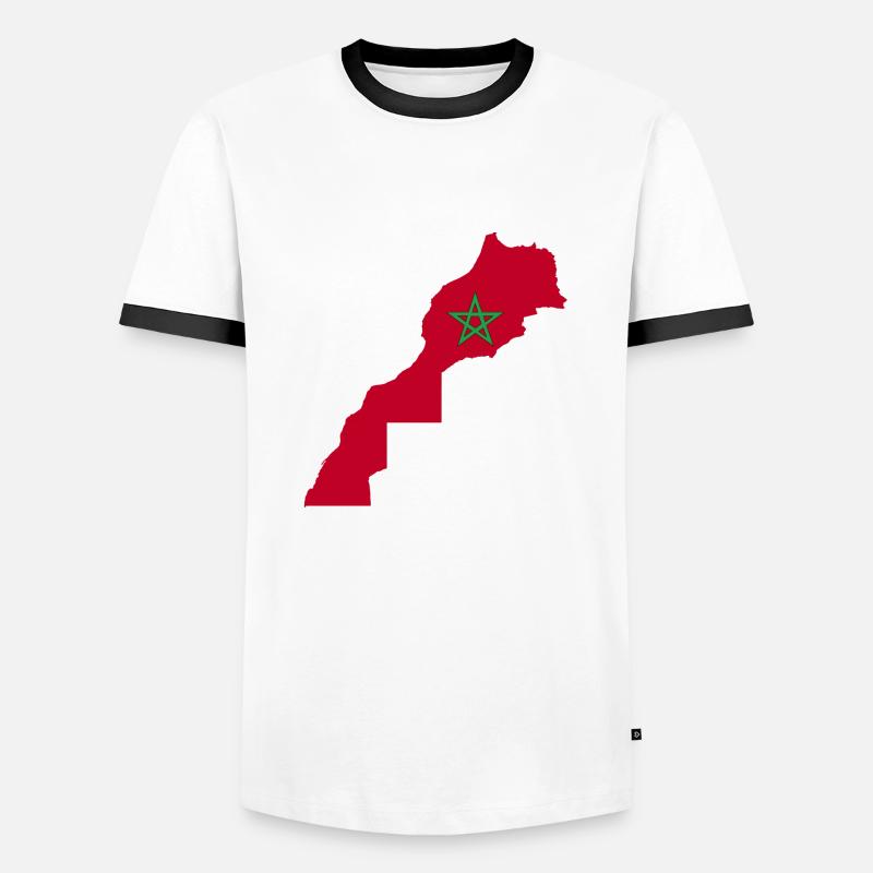 Marokko-Morocco - Männer Kontrast-T-Shirt - Weiß/Schwarz