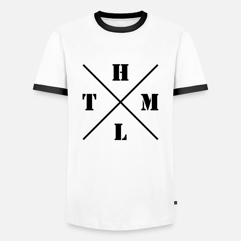 HTML Logo - Men's Ringer Shirt - white/black