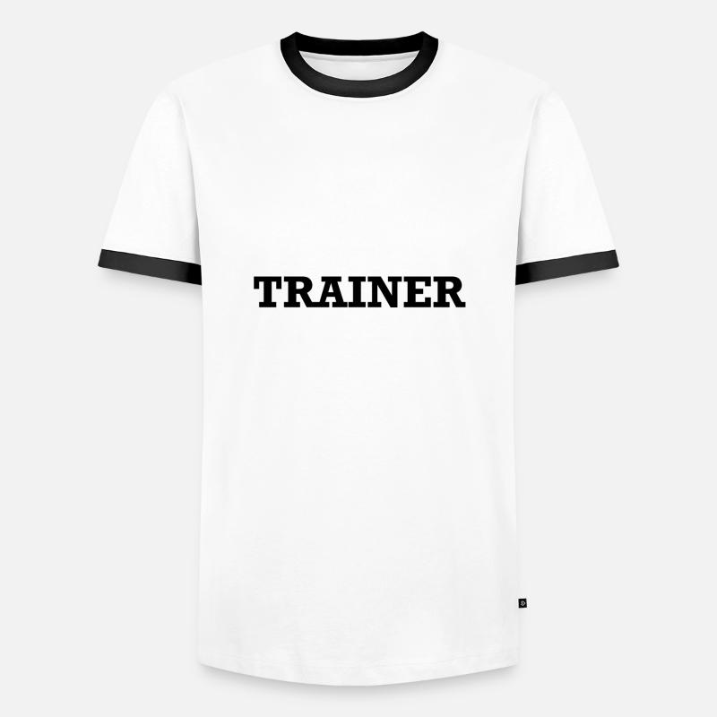 Coach Coach Coach Trainer Trainer Trainer - Männer Kontrast-T-Shirt - Weiß/Schwarz