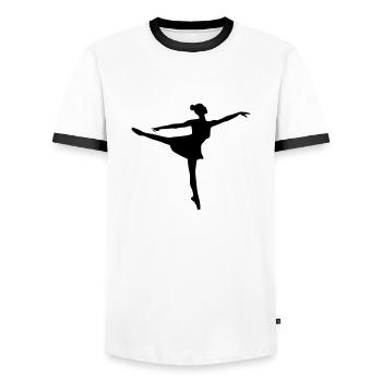 Dance Female - T-shirt contrasté Homme - blanc/noir - Devant - AI Model Female 172 light (172cm) & AI Model Male 178 dark (178cm)