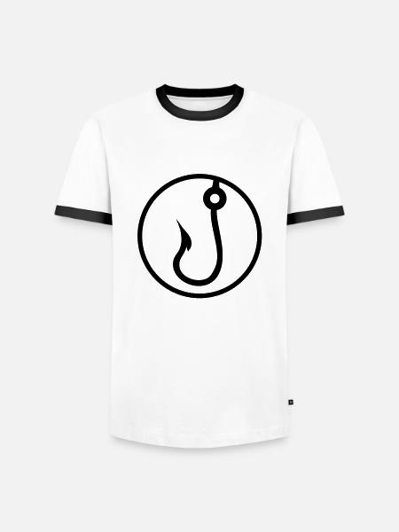 angel_haken_logo_f1 - Men's Ringer Shirt - white/black
