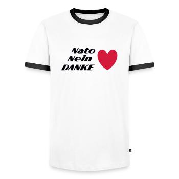Nato Nein DANKE - Männer Kontrast-T-Shirt - Weiß/Schwarz - Vorne - AI Model Female 172 light (172cm) & AI Model Male 178 dark (178cm)