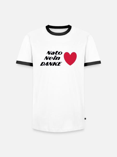 Nato Nein DANKE - Männer Kontrast-T-Shirt - Weiß/Schwarz