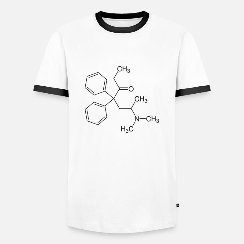 Methadone structural formula - Men's Ringer Shirt - white/black