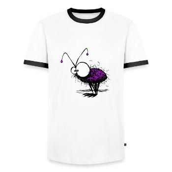 Illustration drôle de Mayfly - T-shirt contrasté Homme - blanc/noir - Devant - AI Model Female 172 light (172cm) & AI Model Male 178 dark (178cm)
