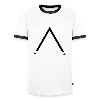 A - Männer Kontrast-T-Shirt - Weiß/Schwarz - Vorne - AI Model Female 172 light (172cm) & AI Model Male 178 dark (178cm)
