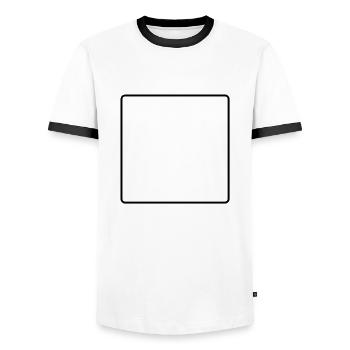 rahmen__f1 - Men's Ringer Shirt - white/black - Front - AI Model Female 172 light (172cm) & AI Model Male 178 dark (178cm)