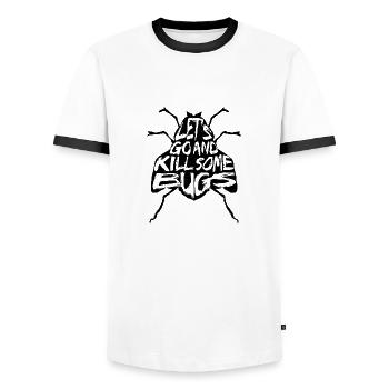 Motorcycle Motorcyclist Biker - Men's Ringer Shirt - white/black - Front - AI Model Female 172 light (172cm) & AI Model Male 178 dark (178cm)