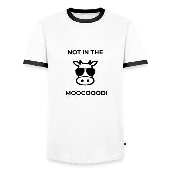 Funny Funny Sayings Cow - Men's Ringer Shirt - white/black - Front - AI Model Female 172 light (172cm) & AI Model Male 178 dark (178cm)
