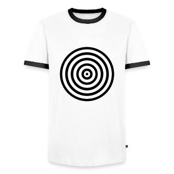 zielscheibe_2__f1 - Männer Kontrast-T-Shirt - Weiß/Schwarz - Vorne - AI Model Female 172 light (172cm) & AI Model Male 178 dark (178cm)