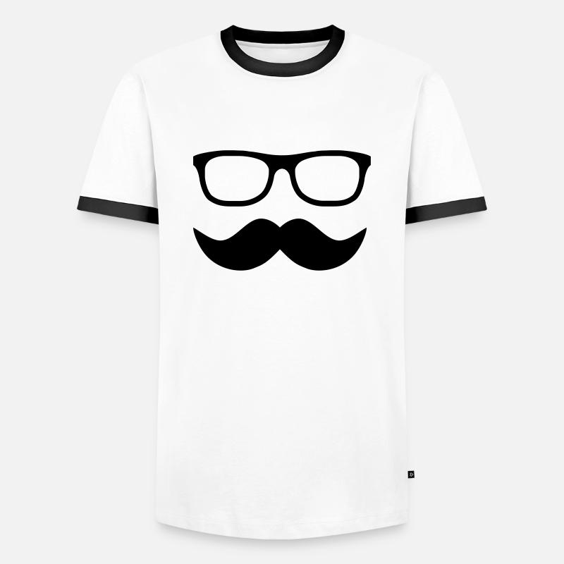 Moustache - Männer Kontrast-T-Shirt - Weiß/Schwarz
