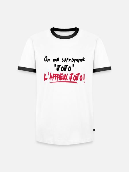 HUMOUR affreux jojo!!! t-shirt,logo,motif,visuel - T-shirt contrasté Homme - blanc/noir